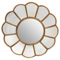 Orsina Verona Floral Wall Mirror – Gold Scalloped Metal Decorative Mirror