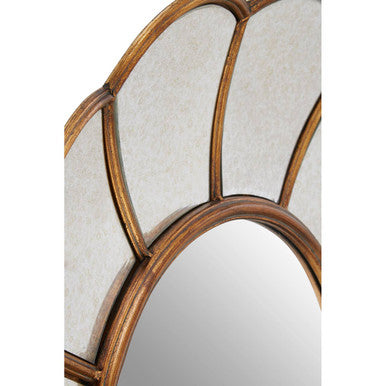 Orsina Verona Floral Wall Mirror – Gold Scalloped Metal Decorative Mirror