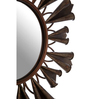Orsina Verona Starburst Wall Mirror – Antique Gold Round Mid-Century