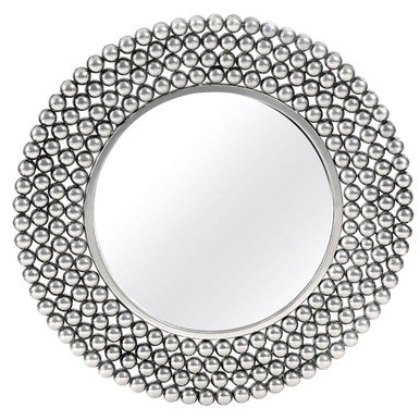 Orsina Templar Circular Wall Mirror – Pewter Finish Beaded Iron