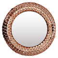 Orsina Templar Round Wall Mirror – Pebble Design Copper Finish
