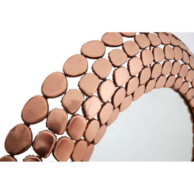 Orsina Templar Round Wall Mirror – Pebble Design Copper Finish