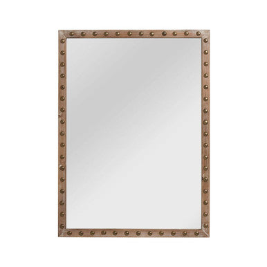 Orsina Tribeca Wall Mirror – Natural Fir Wood with Silver Stud Detail