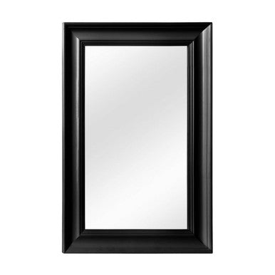 Orsina Urban Matte Black Rectangular Wall Mirror – Natural Fir Wood