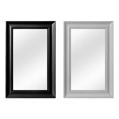 Orsina Urban Matte Black Rectangular Wall Mirror – Natural Fir Wood