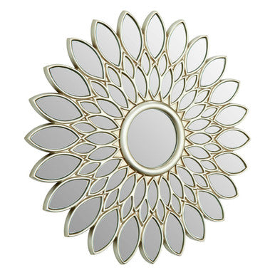 Orsina Lyra Wall Mirror – Large Sculptural Silver Polyurethane Frame