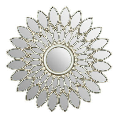 Orsina Lyra Wall Mirror – Large Sculptural Silver Polyurethane Frame