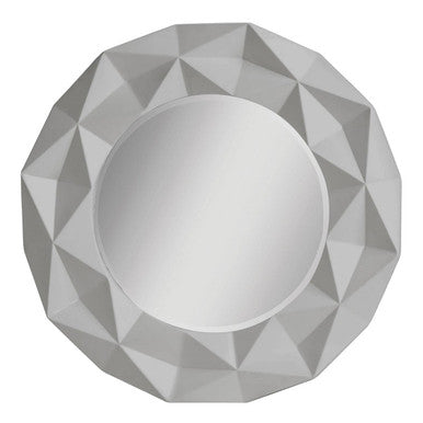 Orsina Stockholm Round Wall Mirror – Grey High Gloss 3D Effect