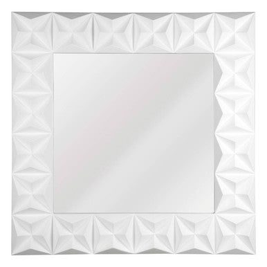 Orsina Stockholm 3D Effect Wall Mirror | White High Gloss Square
