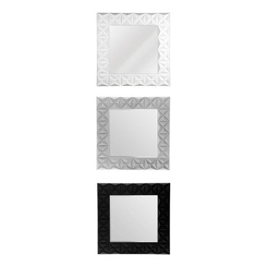 Orsina Stockholm 3D Effect Wall Mirror | White High Gloss Square