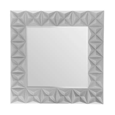 Orsina Stockholm 3D Effect Wall Mirror | Grey High Gloss Square
