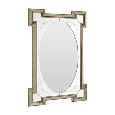 Orsina Lulu Antique Gold and Silver Rectangular Wall Mirror