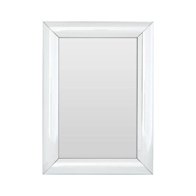 Orsina Petillo Rectangular Wall Mirror – Thick Silver Beveled Frame