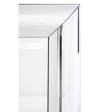 Orsina Petillo Rectangular Wall Mirror – Thick Silver Beveled Frame