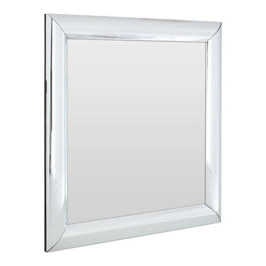 Orsina Petillo Square Wall Mirror – Thick Silver Bevelled Frame