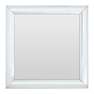 Orsina Petillo Square Wall Mirror – Thick Silver Bevelled Frame