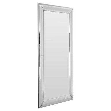 Orsina Petillo Large Rectangular Wall Mirror – Thick Silver Frame