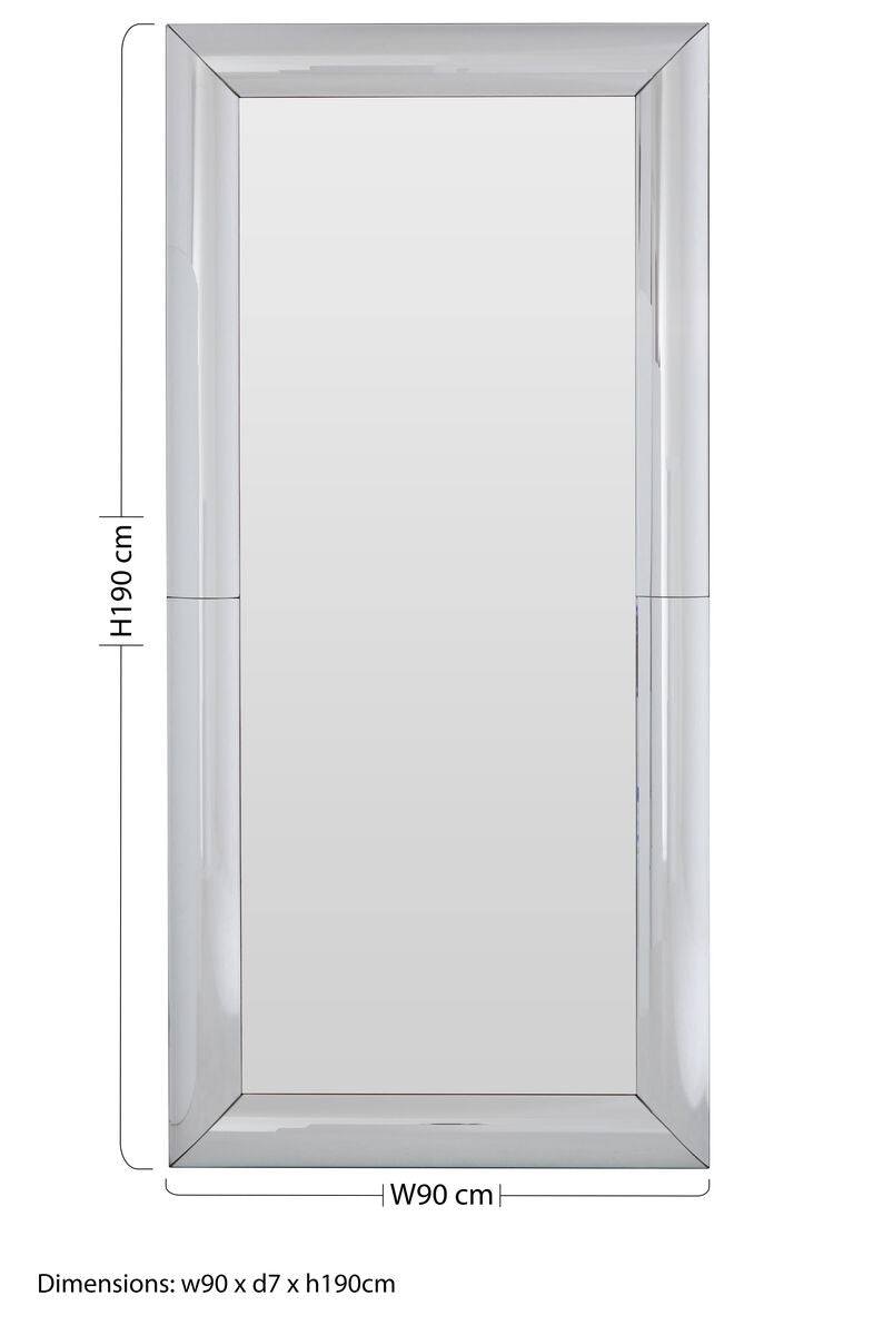 Orsina Petillo Large Rectangular Wall Mirror – Thick Silver Frame
