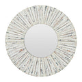 Orsina Driftwood White Wash Round Wall Mirror – Coastal Beach Decor