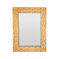Orsina Damask Wall Mirror – Antique Gold Textured Engineered Wood