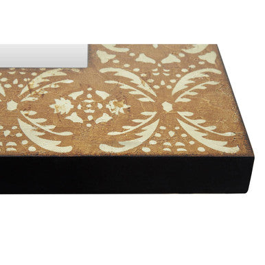 Orsina Damask Wall Mirror – Antique Gold Textured Engineered Wood