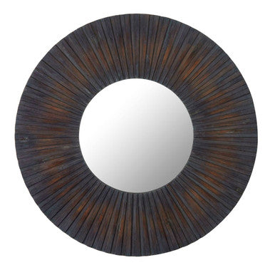 Orsina Barn Antique Wood Effect Wall Mirror – Rustic Coastal Decor