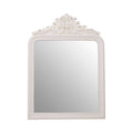 Orsina Giordano Ornate Cream Wall Mirror – Floral Crest Rectangular