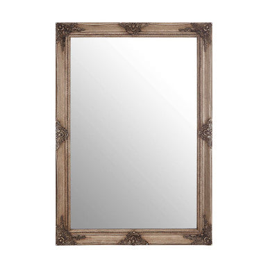 Orsina Brussels Baroque Rectangular Gold Wall Mirror – Aged Wood Frame