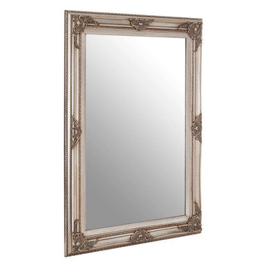 Orsina Brussels Baroque Rectangular Wall Mirror – Antique Silver Grey