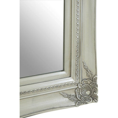 Orsina Brussels Baroque Silver Wall Mirror – Ornate Rectangular Frame
