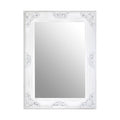Orsina Brussels Baroque Wall Mirror – Antique White Sculpted Wood
