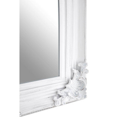 Orsina Brussels Baroque Wall Mirror – Antique White Sculpted Wood