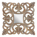 Orsina Sena Wall Mirror – Antique Gold Curved Square Decorative Mirror