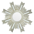 Orsina Sevan Wall Mirror – Art Deco Silver Pearl Polyurethane Frame