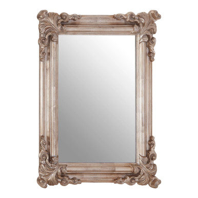 Orsina Georgia Silver Wall Mirror – Sculpted Frame with Floral Corners