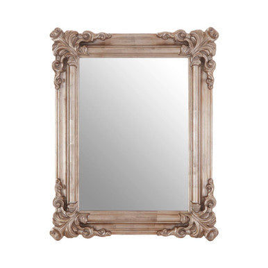Orsina Georgia Silver Wall Mirror – Sculpted Frame with Floral Corners