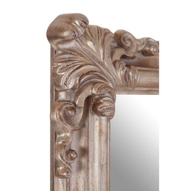 Orsina Georgia Silver Wall Mirror – Sculpted Frame with Floral Corners