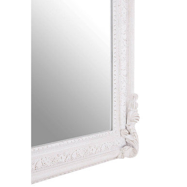 Orsina Gloria Stone Grey Wall Mirror – Ornate Floral Crest Design