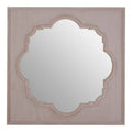 Orsina Gladys Fossil Grey Wall Mirror – Wooden Quatrefoil Design