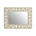 Orsina Hilda Antique White Baroque Wall Mirror – Floral Openwork Design