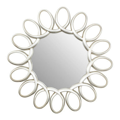 Orsina Sabatino Round Wall Mirror – Large Pewter Sculptural Mirror