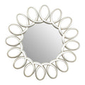 Orsina Sabatino Round Wall Mirror – Large Pewter Sculptural Mirror
