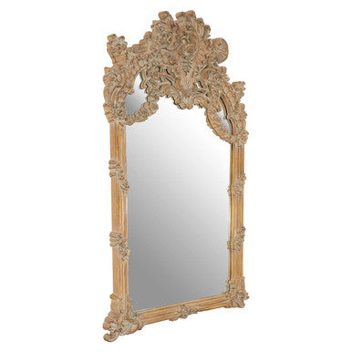 Orsina Sarai Wall Mirror – Tall Ornate Ivory Floral Statement Mirror