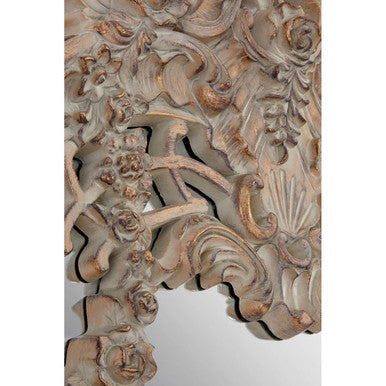 Orsina Sarai Wall Mirror – Tall Ornate Ivory Floral Statement Mirror