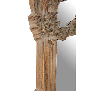 Orsina Sarai Wall Mirror – Tall Ornate Ivory Floral Statement Mirror