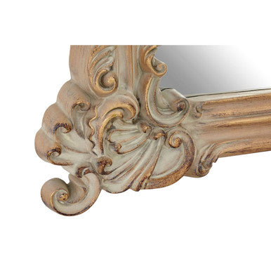 Orsina Sarai Wall Mirror – Tall Ornate Ivory Floral Statement Mirror