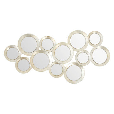 Orsina Marcia Silver Wall Mirror – Modern Round Metal Bubble Decor