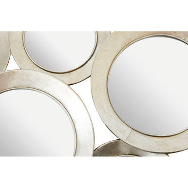 Orsina Marcia Silver Wall Mirror – Modern Round Metal Bubble Decor
