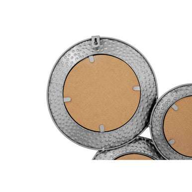 Orsina Marcia Round Wall Mirror – Hammered Silver Textured Frame