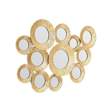 Orsina Marcia Hammered Gold Wall Mirror – Sculptural Metal Wall Decor